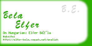 bela elfer business card